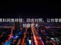 黑料网像排错：四步对照，让你掌握拍摄艺术