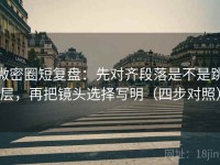 微密圈短复盘：先对齐段落是不是跳层，再把镜头选择写明（四步对照）